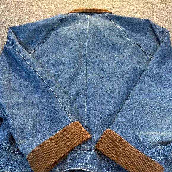 Vintage Basic Editions Womens XL Denim Flannel Lined Barn Jacket Chore Coat - Picture 4 of 8